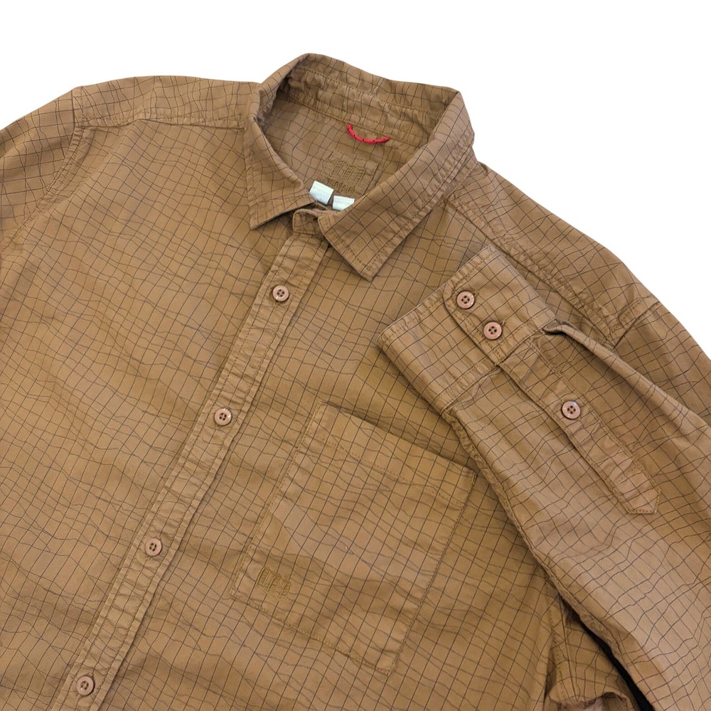 Topo Designs Desert Shirt Mens XXL Button Up Outdoors Grid Organic Cotton Brown